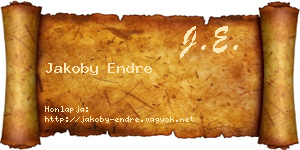 Jakoby Endre névjegykártya