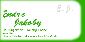 endre jakoby business card